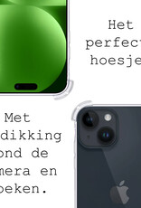 BASEY. Hoes Geschikt voor iPhone 15 Plus Hoesje Shock Proof Case Hoes Siliconen Met Screenprotector - Hoesje Geschikt voor iPhone 15 Plus Hoes Cover Shockproof - Transparant