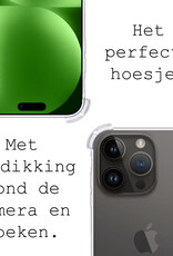 BASEY. Hoes Geschikt voor iPhone 15 Pro Hoesje Shock Proof Case Hoes Siliconen Met Screenprotector - Hoesje Geschikt voor iPhone 15 Pro Hoes Cover Shockproof - Transparant