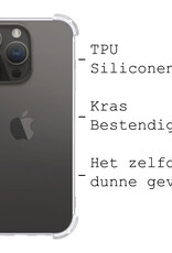 BASEY. Hoes Geschikt voor iPhone 15 Pro Hoesje Shock Proof Case Hoes Siliconen Met 2x Screenprotector - Hoesje Geschikt voor iPhone 15 Pro Hoes Cover Shockproof - Transparant