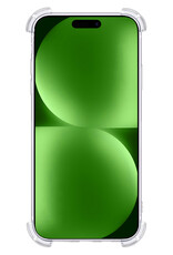 BASEY. Hoes Geschikt voor iPhone 15 Pro Max Hoesje Shock Proof Case Hoes Siliconen Met Screenprotector - Hoesje Geschikt voor iPhone 15 Pro Max Hoes Cover Shockproof - Transparant