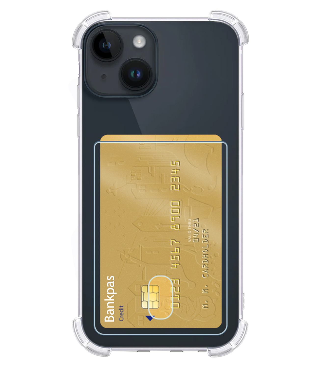 BASEY. Hoes Geschikt voor iPhone 15 Hoesje Shock Proof Case Hoes Met Screenprotector - Hoesje Geschikt voor iPhone 15 Hoes Cover Shockproof - Transparant