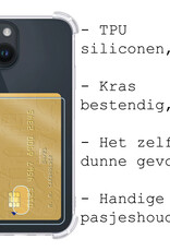 BASEY. Hoes Geschikt voor iPhone 15 Hoesje Shock Proof Case Hoes Met Screenprotector - Hoesje Geschikt voor iPhone 15 Hoes Cover Shockproof - Transparant