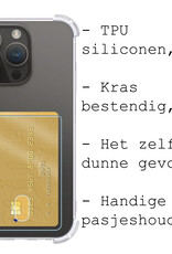 BASEY. Hoes Geschikt voor iPhone 15 Pro Hoesje Shock Proof Case Hoes Met Screenprotector - Hoesje Geschikt voor iPhone 15 Pro Hoes Cover Shockproof - Transparant