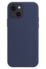 BASEY. Hoes Geschikt voor iPhone 15 Hoesje Siliconen Back Cover Case Met 2x Screenprotector - Hoesje Geschikt voor iPhone 15 Hoes Cover Hoesje - Donkerblauw