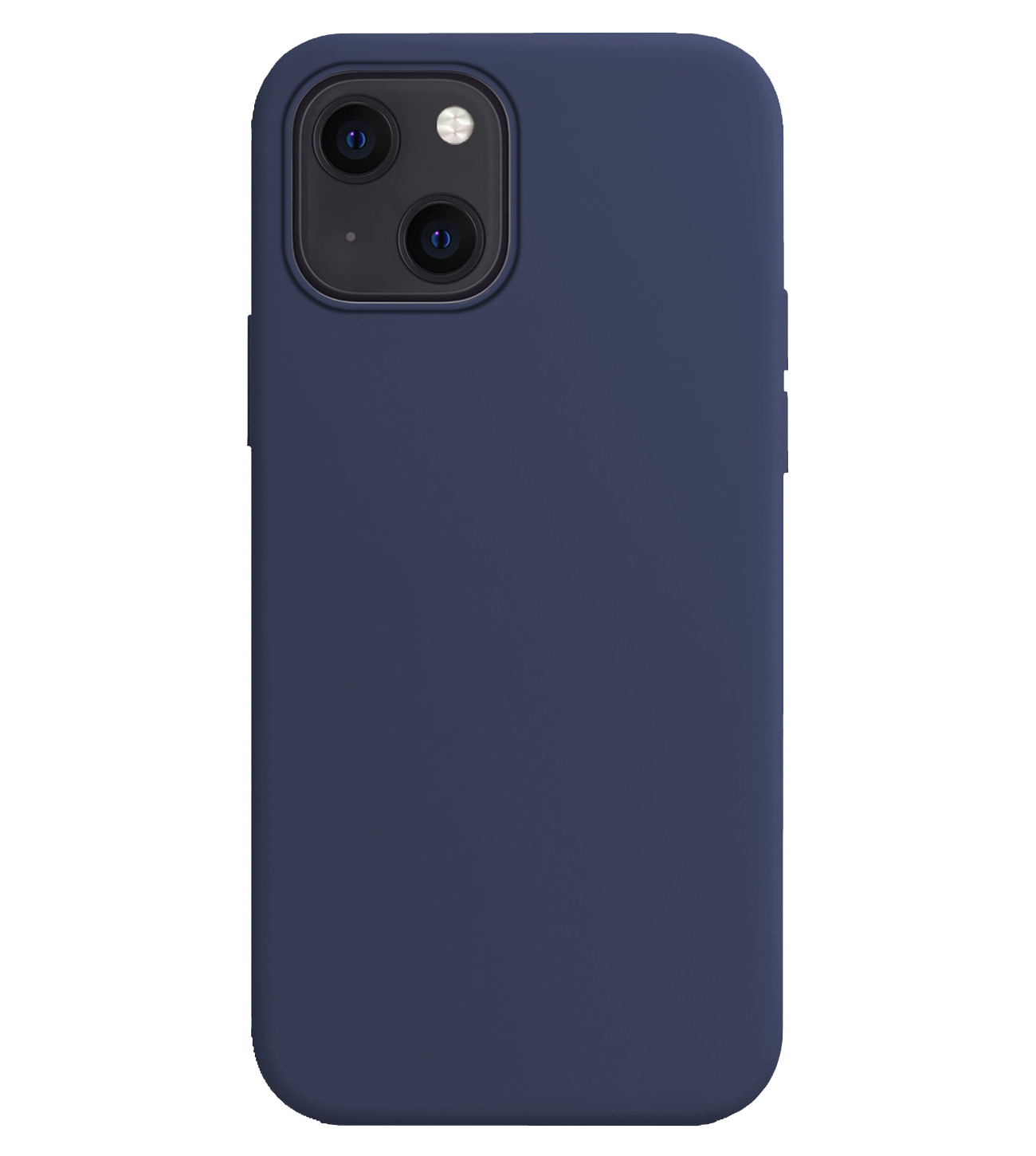 BASEY. Hoes Geschikt voor iPhone 15 Hoesje Siliconen Back Cover Case Met 2x Screenprotector - Hoesje Geschikt voor iPhone 15 Hoes Cover Hoesje - Donkerblauw