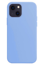 BASEY. Hoes Geschikt voor iPhone 15 Hoesje Siliconen Back Cover Case Met 2x Screenprotector - Hoesje Geschikt voor iPhone 15 Hoes Cover Hoesje - Lichtblauw
