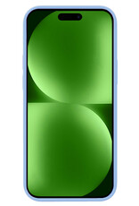 BASEY. Hoes Geschikt voor iPhone 15 Hoesje Siliconen Back Cover Case Met 2x Screenprotector - Hoesje Geschikt voor iPhone 15 Hoes Cover Hoesje - Lichtblauw
