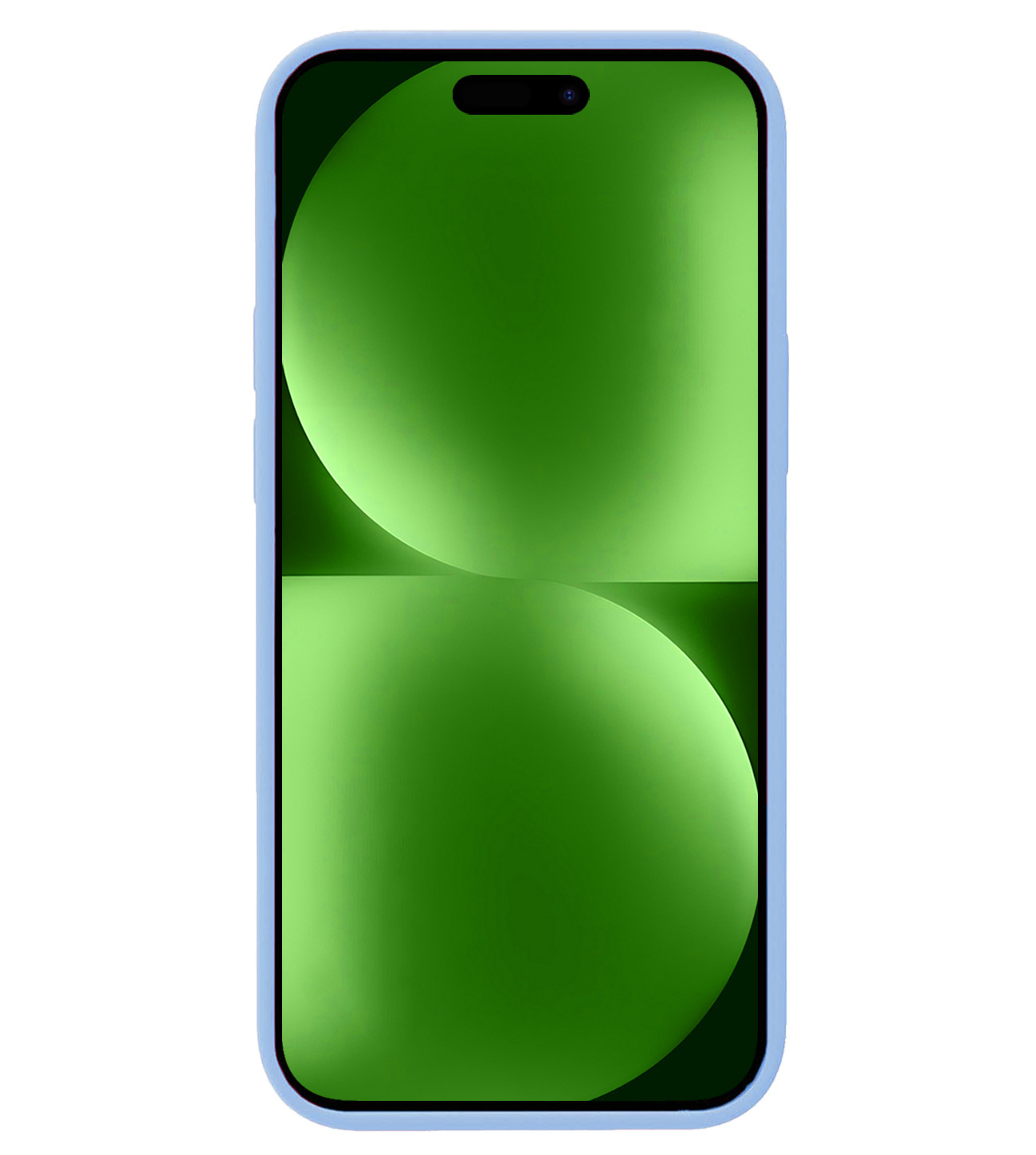 BASEY. Hoes Geschikt voor iPhone 15 Hoesje Siliconen Back Cover Case Met 2x Screenprotector - Hoesje Geschikt voor iPhone 15 Hoes Cover Hoesje - Lichtblauw