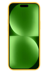 BASEY. Hoes Geschikt voor iPhone 15 Plus Hoesje Siliconen Back Cover Case Met Screenprotector - Hoesje Geschikt voor iPhone 15 Plus Hoes Cover Hoesje - Geel