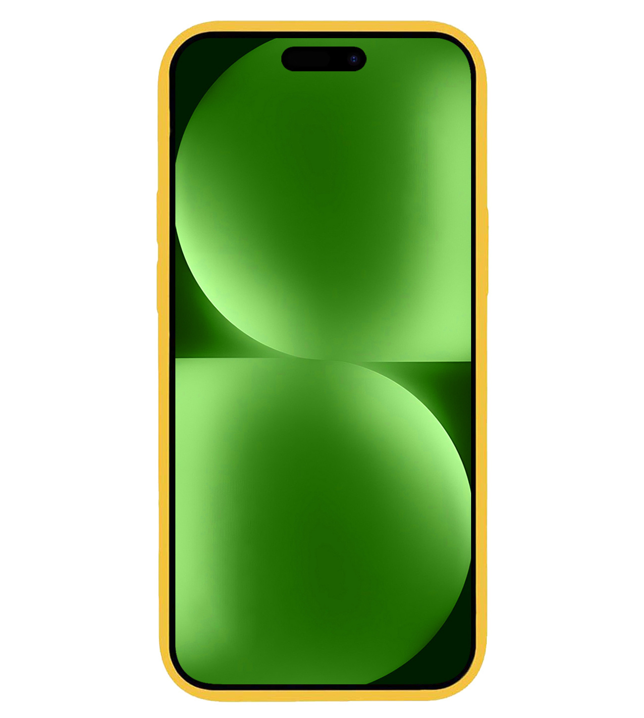 BASEY. Hoes Geschikt voor iPhone 15 Plus Hoesje Siliconen Back Cover Case Met Screenprotector - Hoesje Geschikt voor iPhone 15 Plus Hoes Cover Hoesje - Geel