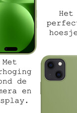 BASEY. Hoes Geschikt voor iPhone 15 Plus Hoesje Siliconen Back Cover Case Met Screenprotector - Hoesje Geschikt voor iPhone 15 Plus Hoes Cover Hoesje - Groen