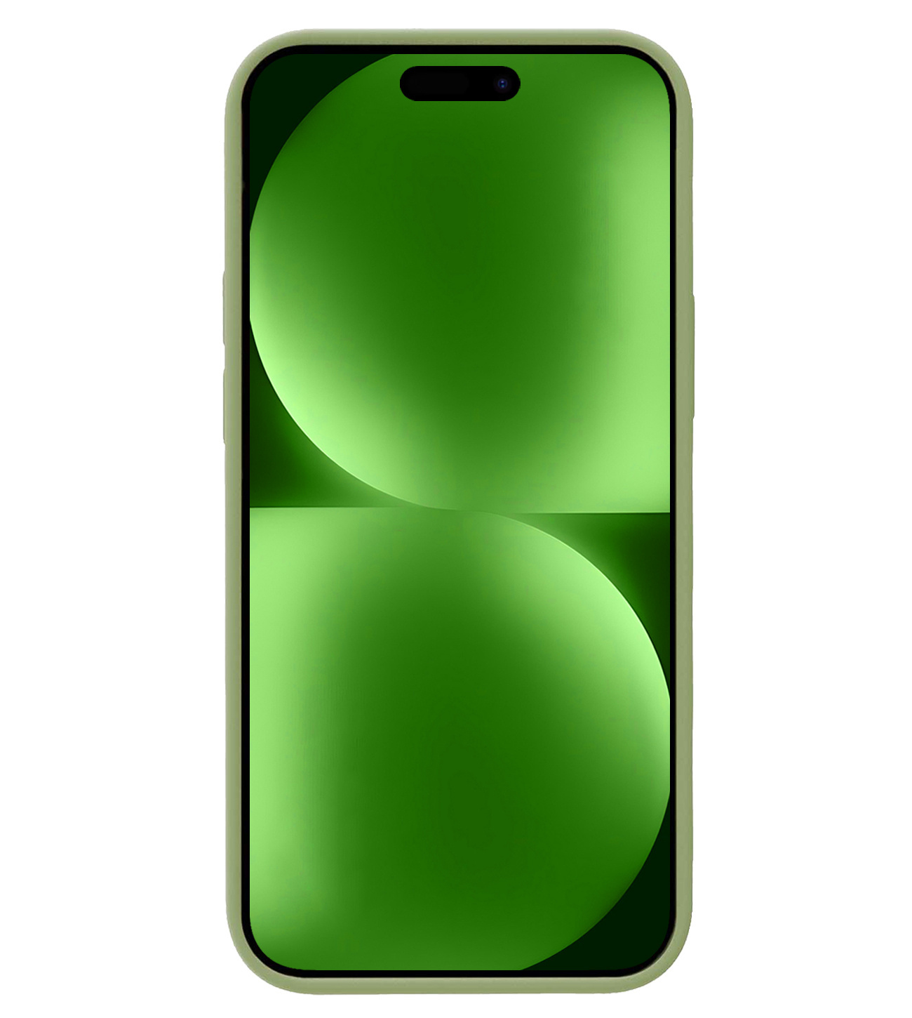 BASEY. Hoes Geschikt voor iPhone 15 Plus Hoesje Siliconen Back Cover Case Met Screenprotector - Hoesje Geschikt voor iPhone 15 Plus Hoes Cover Hoesje - Groen