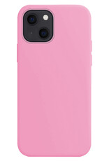 BASEY. Hoes Geschikt voor iPhone 15 Plus Hoesje Siliconen Back Cover Case Met Screenprotector - Hoesje Geschikt voor iPhone 15 Plus Hoes Cover Hoesje - Lichtroze