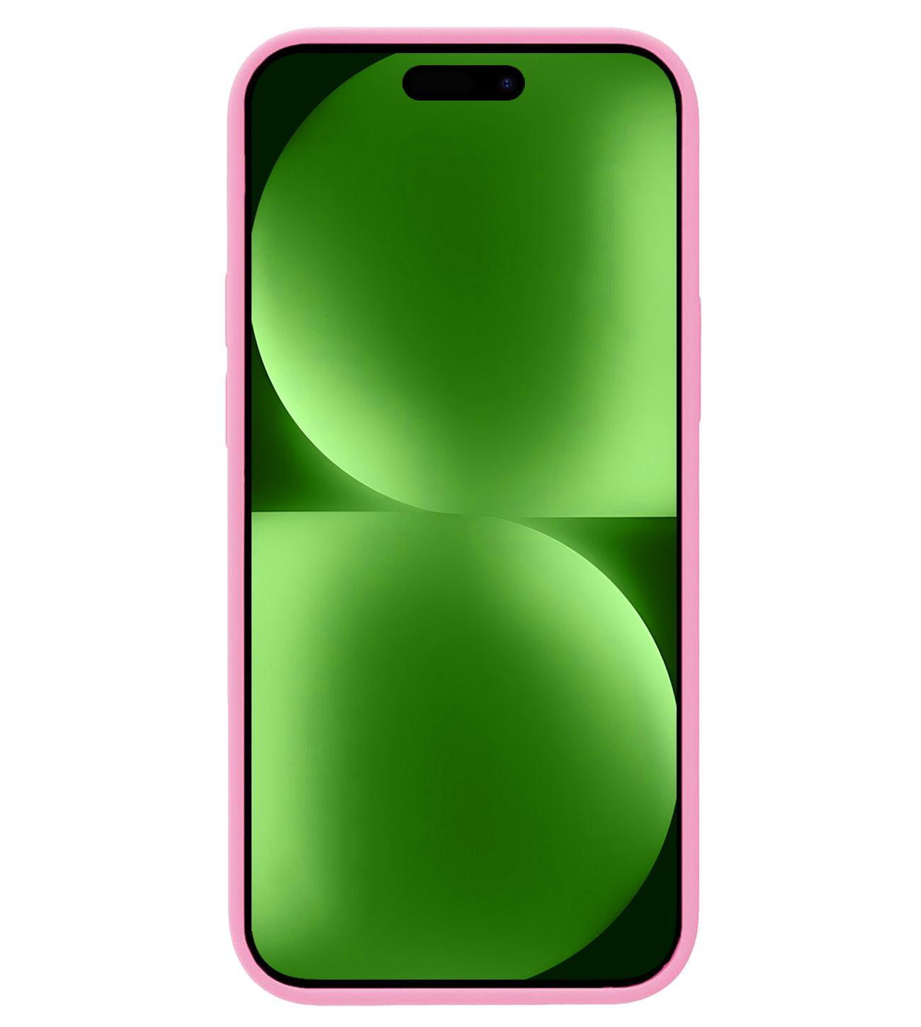 BASEY. Hoes Geschikt voor iPhone 15 Plus Hoesje Siliconen Back Cover Case Met Screenprotector - Hoesje Geschikt voor iPhone 15 Plus Hoes Cover Hoesje - Lichtroze