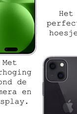 BASEY. Hoes Geschikt voor iPhone 15 Plus Hoesje Siliconen Back Cover Case Met 2x Screenprotector - Hoesje Geschikt voor iPhone 15 Plus Hoes Cover Hoesje - Transparant