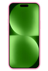 BASEY. Hoes Geschikt voor iPhone 15 Pro Hoesje Siliconen Back Cover Case Met Screenprotector - Hoesje Geschikt voor iPhone 15 Pro Hoes Cover Hoesje - Lichtroze