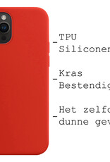 BASEY. Hoes Geschikt voor iPhone 15 Pro Hoesje Siliconen Back Cover Case Met Screenprotector - Hoesje Geschikt voor iPhone 15 Pro Hoes Cover Hoesje - Rood