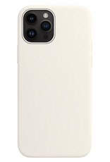 BASEY. Hoes Geschikt voor iPhone 15 Pro Hoesje Siliconen Back Cover Case Met Screenprotector - Hoesje Geschikt voor iPhone 15 Pro Hoes Cover Hoesje - Wit