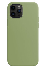 BASEY. Hoes Geschikt voor iPhone 15 Pro Hoesje Siliconen Back Cover Case Met 2x Screenprotector - Hoesje Geschikt voor iPhone 15 Pro Hoes Cover Hoesje - Groen