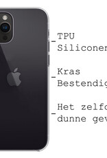 BASEY. Hoes Geschikt voor iPhone 15 Pro Hoesje Siliconen Back Cover Case Met 2x Screenprotector - Hoesje Geschikt voor iPhone 15 Pro Hoes Cover Hoesje - Transparant