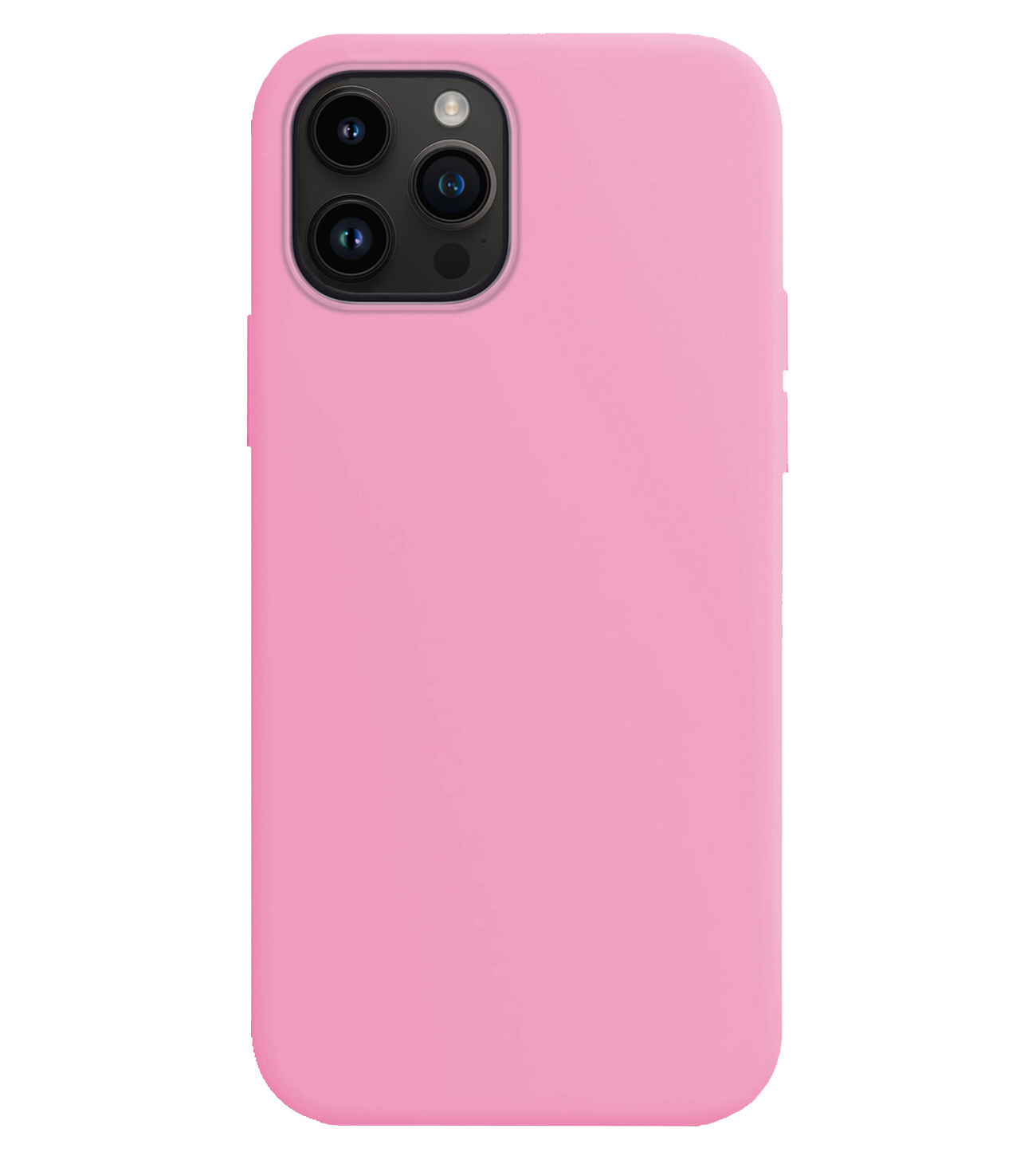 BASEY. Hoes Geschikt voor iPhone 15 Pro Max Hoesje Siliconen Back Cover Case Met Screenprotector - Hoesje Geschikt voor iPhone 15 Pro Max Hoes Cover Hoesje - Lichtroze