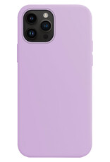 BASEY. Hoes Geschikt voor iPhone 15 Pro Max Hoesje Siliconen Back Cover Case Met Screenprotector - Hoesje Geschikt voor iPhone 15 Pro Max Hoes Cover Hoesje - Lila