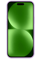 BASEY. Hoes Geschikt voor iPhone 15 Pro Max Hoesje Siliconen Back Cover Case Met Screenprotector - Hoesje Geschikt voor iPhone 15 Pro Max Hoes Cover Hoesje - Lila
