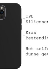 BASEY. Hoes Geschikt voor iPhone 15 Pro Max Hoesje Siliconen Back Cover Case Met Screenprotector - Hoesje Geschikt voor iPhone 15 Pro Max Hoes Cover Hoesje - Zwart