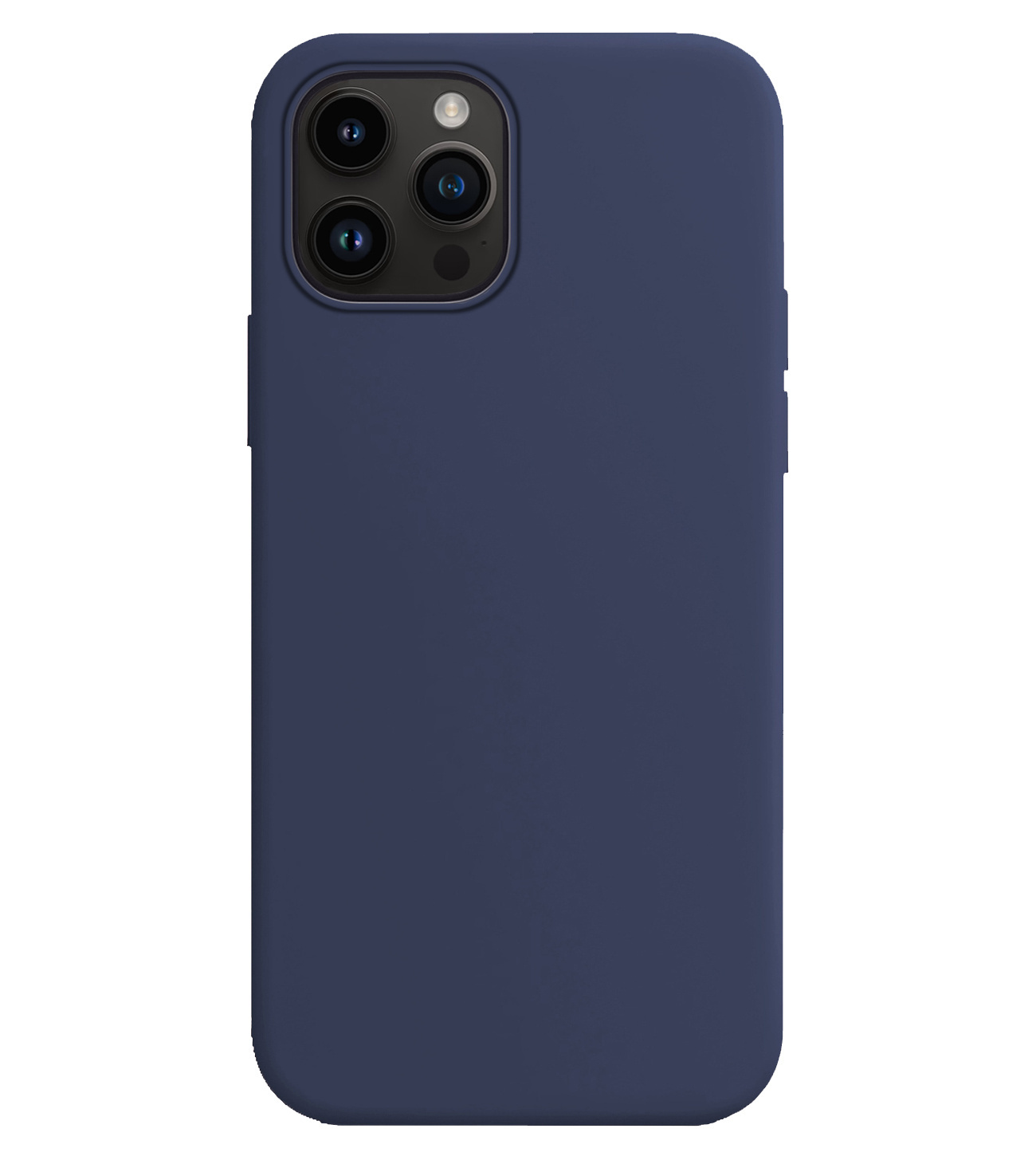 BASEY. Hoes Geschikt voor iPhone 15 Pro Max Hoesje Siliconen Back Cover Case Met 2x Screenprotector - Hoesje Geschikt voor iPhone 15 Pro Max Hoes Cover Hoesje - Donkerblauw