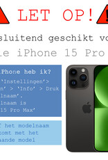 BASEY. Hoes Geschikt voor iPhone 15 Pro Max Hoesje Siliconen Back Cover Case Met 2x Screenprotector - Hoesje Geschikt voor iPhone 15 Pro Max Hoes Cover Hoesje - Lichtblauw