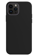 BASEY. Hoes Geschikt voor iPhone 15 Pro Max Hoesje Siliconen Back Cover Case Met 2x Screenprotector - Hoesje Geschikt voor iPhone 15 Pro Max Hoes Cover Hoesje - Zwart