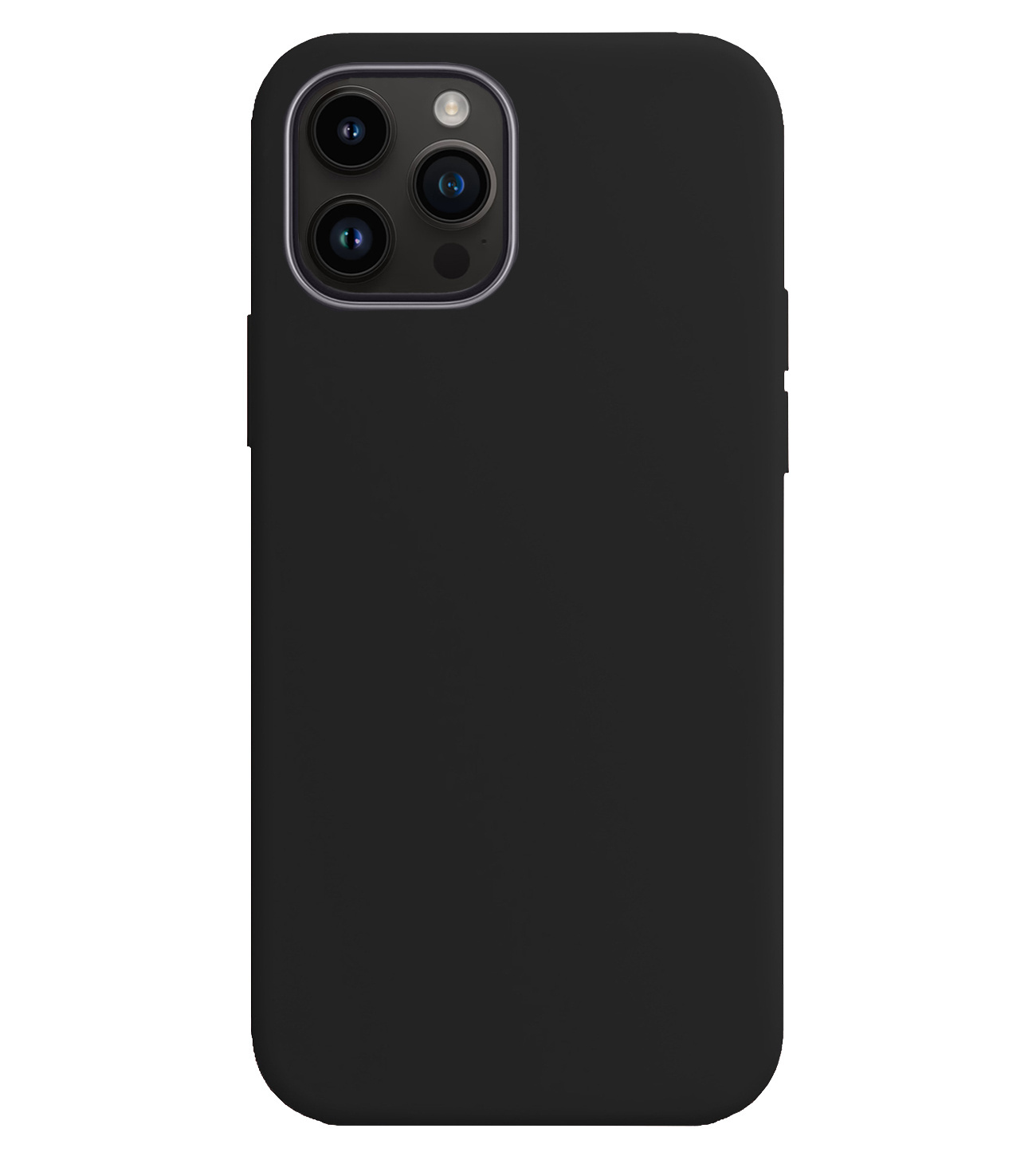 BASEY. Hoes Geschikt voor iPhone 15 Pro Max Hoesje Siliconen Back Cover Case Met 2x Screenprotector - Hoesje Geschikt voor iPhone 15 Pro Max Hoes Cover Hoesje - Zwart