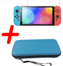 BASEY. BASEY. Nintendo Switch Hoesje Met Screenprotector - Blauw