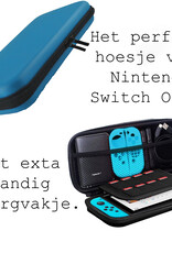BASEY. Hoesje Geschikt voor Nintendo Switch Case Hoes Hard Cover Koord Met Screenprotector - Bescherm Case Geschikt voor Nintendo Switch Hoes - Blauw