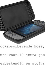 BASEY. Hoesje Geschikt voor Nintendo Switch Case Hoes Hard Cover Koord Met Screenprotector - Bescherm Case Geschikt voor Nintendo Switch Hoes - Zwart