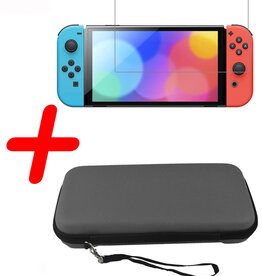 BASEY. BASEY. Nintendo Switch Hoesje Met Screenprotector - Grijs