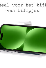 BASEY. Hoes Geschikt voor iPhone 15 Hoesje Bookcase Hoes Flip Case Book Cover Met 2x Screenprotector - Hoesje Geschikt voor iPhone 15 Hoes Book Case Hoesje - Wit