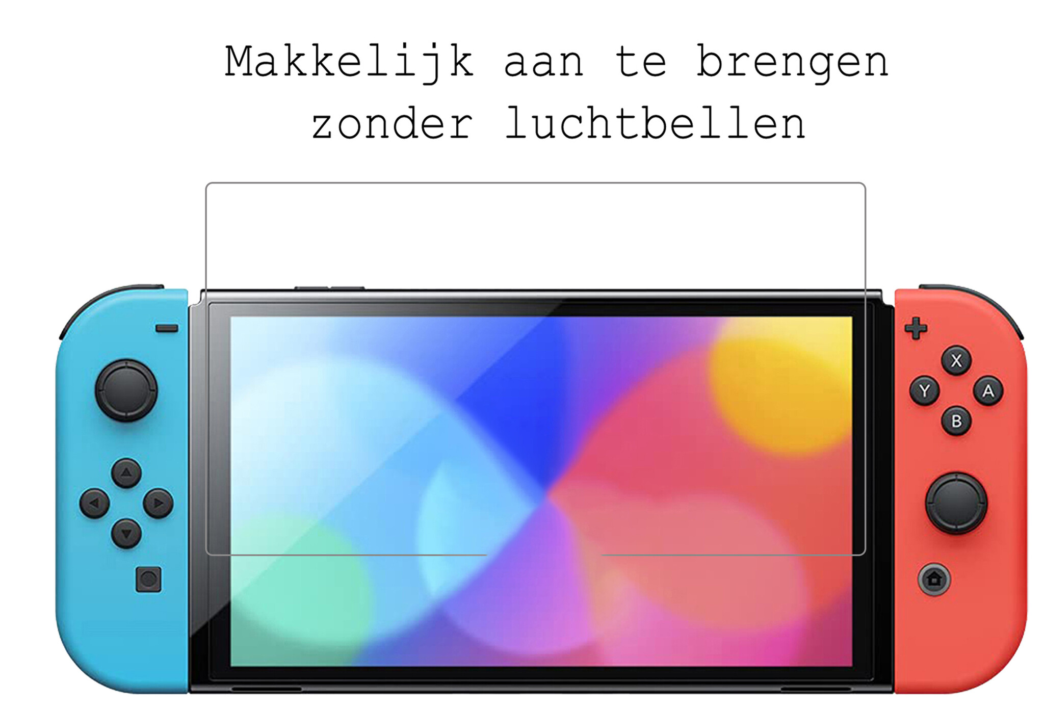 BASEY. Hoesje Geschikt voor Nintendo Switch OLED Case Hoes Hard Cover Koord Met Screenprotector - Bescherm Case Geschikt voor Nintendo Switch OLED Hoes - Blauw