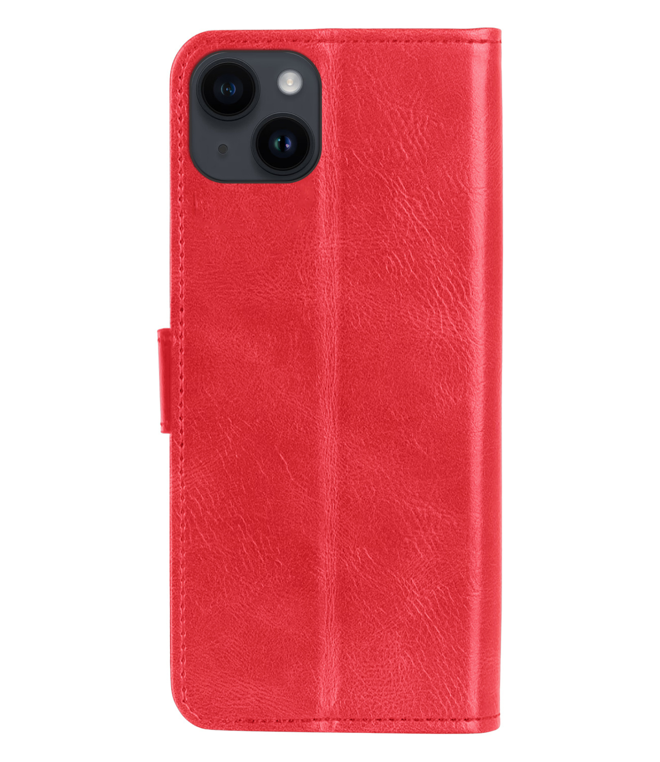 BASEY. Hoes Geschikt voor iPhone 15 Plus Hoesje Bookcase Hoes Flip Case Book Cover Met Screenprotector - Hoesje Geschikt voor iPhone 15 Plus Hoes Book Case Hoesje - Rood
