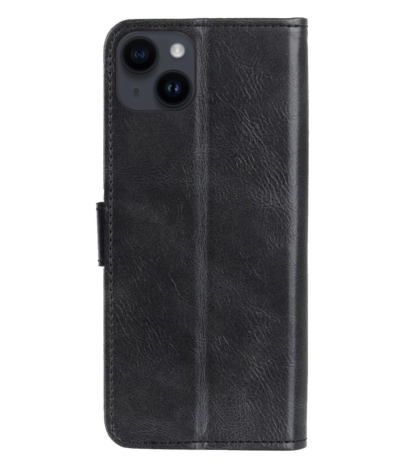 BASEY. Hoes Geschikt voor iPhone 15 Plus Hoesje Bookcase Hoes Flip Case Book Cover Met 2x Screenprotector - Hoesje Geschikt voor iPhone 15 Plus Hoes Book Case Hoesje - Zwart