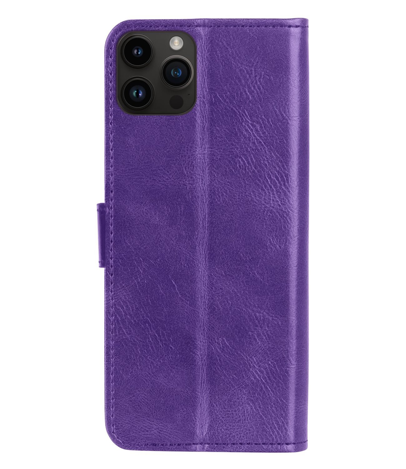 BASEY. Hoes Geschikt voor iPhone 15 Pro Max Hoesje Bookcase Hoes Flip Case Book Cover Met 2x Screenprotector - Hoesje Geschikt voor iPhone 15 Pro Max Hoes Book Case Hoesje - Paars