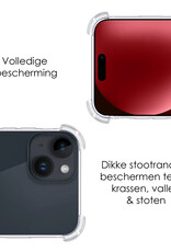 NoXx Hoes Geschikt voor iPhone 15 Plus Hoesje Siliconen Cover Shock Proof Back Case Shockproof Hoes Met 2x Screenprotector - Transparant