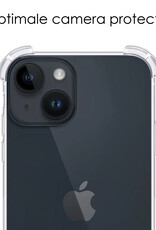 NoXx Hoes Geschikt voor iPhone 15 Plus Hoesje Siliconen Cover Shock Proof Back Case Shockproof Hoes Met 2x Screenprotector - Transparant