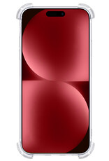 NoXx Hoes Geschikt voor iPhone 15 Pro Hoesje Siliconen Cover Shock Proof Back Case Shockproof Hoes Met 2x Screenprotector - Transparant