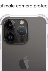 NoXx Hoes Geschikt voor iPhone 15 Pro Max Hoesje Siliconen Cover Shock Proof Back Case Shockproof Hoes Met Screenprotector - Transparant