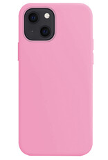NoXx Hoes Geschikt voor iPhone 15 Hoesje Cover Siliconen Back Case Hoes Met Screenprotector - Lichtroze