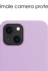 NoXx Hoes Geschikt voor iPhone 15 Hoesje Cover Siliconen Back Case Hoes Met Screenprotector - Lila