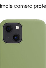 NoXx Hoes Geschikt voor iPhone 15 Hoesje Cover Siliconen Back Case Hoes Met 2x Screenprotector - Groen