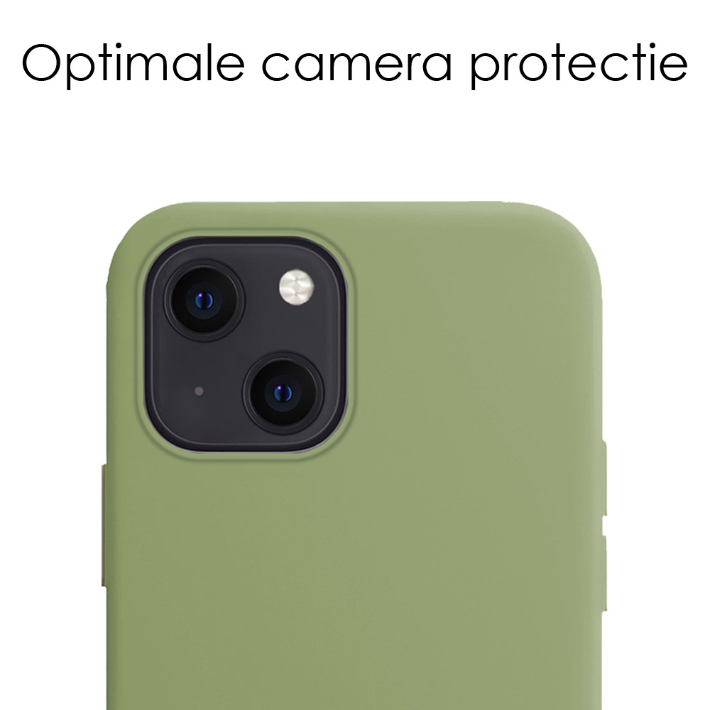 NoXx Hoes Geschikt voor iPhone 15 Hoesje Cover Siliconen Back Case Hoes Met 2x Screenprotector - Groen
