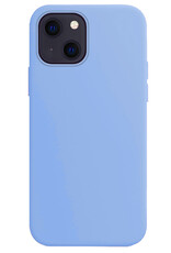 NoXx Hoes Geschikt voor iPhone 15 Hoesje Cover Siliconen Back Case Hoes Met 2x Screenprotector - Lichtblauw